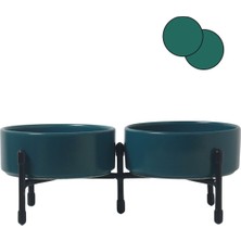 Yılmazel  Seramikten Evcil Hayvanlarınız Için Mama ve Su Kapları Metal Ayaklı Çift Taraflı Kullanım Yılmazel