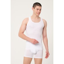 Fsm1453 Erkek Süper Ince Pamuklu Kaşkorse Beyaz Atlet 6'lı - 491