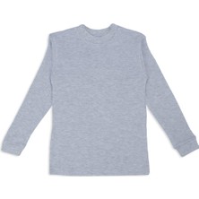 Bebelop Unisex Erkek Kız Çocuk Uzun Kollu Düz Sweatshirt Bisiklet Yaka Badi