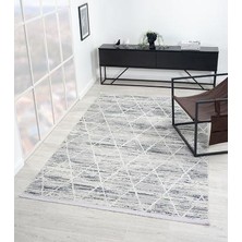 Çam Halı London Ly004g Gri Lacivert Modern Desen Salon Halısı