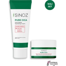 Sinoz Pure Cica Tiger Grass Ton Eşitleyici Yüz Kremi 15 ML ve Bakım Kremi 50 ML 2'li Set