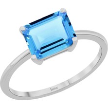 Sirius Pırlanta Oktagon Kesim Mavi Topaz Taşlı Nerissa Yüzük 0402R0053