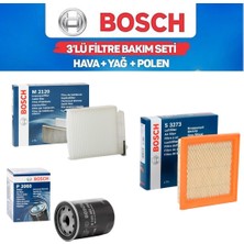 Bosch Micra K12 2002-2009 CR12-CR14 / Note E11 2005-2011 CR14 Benzinli - Bosch 3'lü Bakım Seti Yağ-Hava-Polen Filtresi