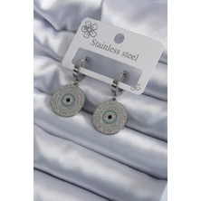 Takızon 316L Çelik Gümüş Renk Işlemeli Kadın Küpe - TJ-BKP7928