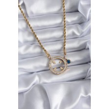 Takızon 316L Çelik Gold Renk Burgu Zincir Altın Takılabilen Model Zirkon Taş Detay Kadın Kolye - TJ-BKO7784