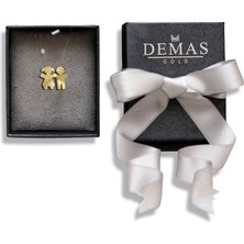 Demasgold Pırlantalı 14 Ayar Altın Kalemli Çocuklar Kolye