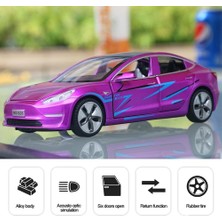 Runjing 1:32 Alaşım Tesla X90 Araba Modeli Işıklar ve Müzik ile Geri Çekin Elektronik Oyuncaklar, Tesla Model x Için Uyumlu Pres Döküm Araba Oyuncak, Tesla Severler Koleksiyonu Için (Mor) (Yurt Dışından)