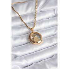 Takızon 316L Çelik Gold Renk Açılabilir Fanus Model Kadın Kolye - TJ-BKO8235
