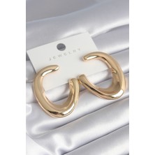 Takızon Pirinç Gold Renk Halka Model Kadın Küpe - TJ-BKP8470