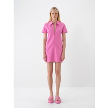Xint Polo Yaka Pamuklu Regular Fit Mini Elbise