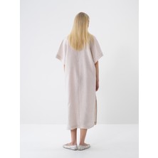 Xint %100 Keten Oversize Elbise