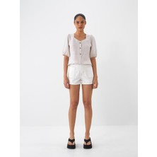 Xint Kadın Naturel %100 Keten Regular Fit Bluz