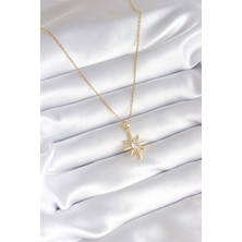 Takızon 316L Çelik Gold Renk Zirkon Taşlı Kutup Yıldızı Model Kadın Kolye - TJ-BKO8270