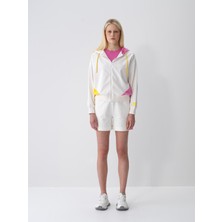 Xint Kadın Ekru Pamuk Dokulu Oversize Sweat Mont