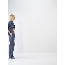 Xint Regular Fit Çizgili Keten Pantolon