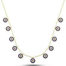 Kick Shop 925 Ayar Gümüş Gold Nazarlı Şans Kadın Kolye