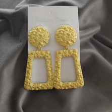 Betül Çekiç Vip Serisi Sarı Renk Vintage Kadın Küpe
