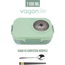 Vagonlife 1100 ml Çorba Kaseli-Metal Kaşıklı Paslanmaz Çelik Bento Lunch Box Yeni Nesil Sefer TASI-FFBL70100