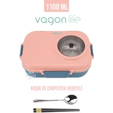 Vagonlife 1100 ml Çorba Kaseli-Metal Kaşıklı Paslanmaz Çelik Bento Lunch Box Yeni Nesil Sefer TASI-FFBL70100