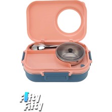 Vagonlife 1100 ml Çorba Kaseli-Metal Kaşıklı Paslanmaz Çelik Bento Lunch Box Yeni Nesil Sefer TASI-FFBL70100