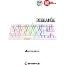 Rampage Claw Red Switch Rainbow Tkl Mekanik Gaming Oyuncu Klavye ( Anti-Ghosting )