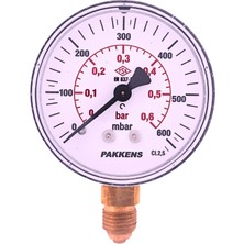 PAKKENS MANOMETRE Ø63 600 MBAR DİYAFRAMLI