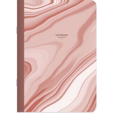 Keskin Color Kareli Tel Dikişli Kuşe Kapak Uninote Marble Defter Pembe 18,5X26