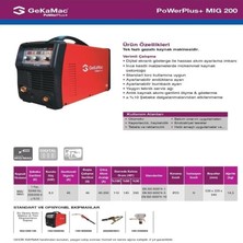 Gekamac Powerplus Mig 200 - 220V Çanta Gazaltı Kaynak Makinesi