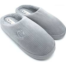 Shoemio Bogart Gri Erkek Ev Terliği Tekstil Malzemeden Yapılmış Rahat Tasarım