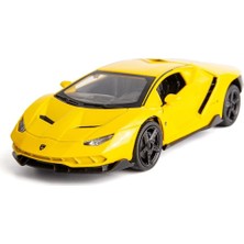 Runjing Model Araba Için Uyumlu 1/32 Lamborghini Geri Çekin Oyuncak Araba Alaşım Oyuncak Araç Işık ve Ses ile Müzik Araba Çocuklar Için Erkek Kız Doğum Günü Hediyesi (Sarı) (Yurt Dışından)