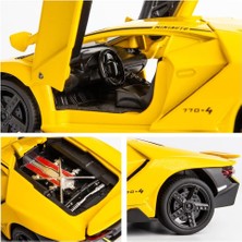 Runjing Model Araba Için Uyumlu 1/32 Lamborghini Geri Çekin Oyuncak Araba Alaşım Oyuncak Araç Işık ve Ses ile Müzik Araba Çocuklar Için Erkek Kız Doğum Günü Hediyesi (Sarı) (Yurt Dışından)