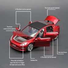 Runjing 1:32 Alaşım Tesla X90 Araba Modeli Işıklar ve Müzik ile Elektronik Oyuncaklar Geri Çekin, Tesla Model x Için Uyumlu Pres Döküm Araba Oyuncak, Tesla Severler Koleksiyonu Için (Kırmı (Yurt Dışından)