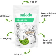 Saledo Glutensiz Yeşil Muz Unu 300 gr Katkısız, Doğal, Vegan