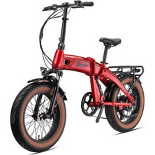 Kron Armour - 20" - Katlanır (Fat Bike) - 7 Vites - Elektrikli - Elektrik Kırmızı-Siyah