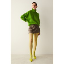 Fashion Sarı File Külotlu Çorap