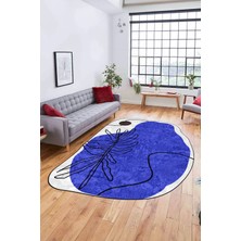 Evdeya Dijital Baskılı Kaymaz Yıkanabilir Çiçekli Lazer Kesim Mutfak Salon Halısı, Lazer-17-Mor,