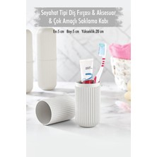 EW's Kitchenware Beyaz Seyahat Tipi Diş Fırçası & Aksesuar Kutusu & Çok Amaçlı Saklama Kabı