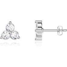 İndigo Takı Cemre Tohum Beyaz Gümüş Küpe