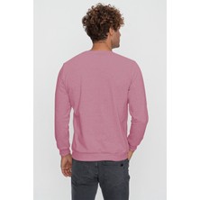 Tena Erkek Gül (22-7781) Bisiklet Yaka Basic Üç Ip Sweatshirt