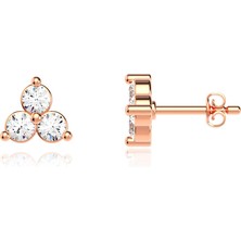 İndigo Takı Cemre Tohum Rose Gümüş Küpe