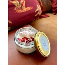 Vanilya Kokulu & Gül Yapraklı & Kalpli Mum %100 Soy Wax