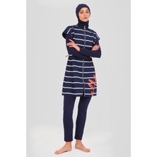 Alfasa Dümen Çizgili Tesettür Mayo