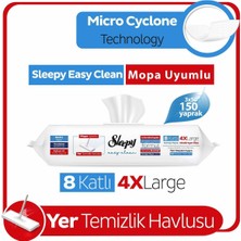 Sleepy Easy Clean Çamaşır Suyu Katkılı Mopa Uyumlu Yer Temizlik Havlusu 3X50 (150 Yaprak)