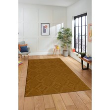 Evdeya Dijital Kaymaz Taban Yıkanabilir Şık Kilim Desen Yolluk Mutfak Salon Halısı, Sade-03-Kahve,