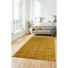 Evdeya Düz Renk Sade Motifli Dijital Kaymaz Taban Yıkanabilir Yolluk Salon Halısı, Sade-31-Sarı,