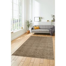 Evdeya Düz Renk Sade Motifli Dijital Kaymaz Taban Yıkanabilir Yolluk Salon Halısı, Sade-31-Kahve,