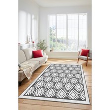 Evdeya Kilim Desenli Dijital Kaymaz Yıkanabilir Sade Yolluk Mutfak Koridor Salon Halısı, Sade-19-Beyaz,