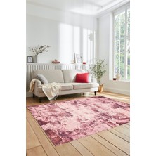 Evdeya Düz Renk Sade Desen Dijital Kaymaz Taban Yıkanabilir Yolluk Salon Halısı, Sade-25-Mor,