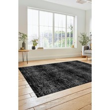 Evdeya Düz Renk Sade Desenli Dijital Kaymaz Taban Yıkanabilir Yolluk Salon Halısı, Sade-35-Siyah,