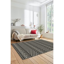 Evdeya Kilim Desenli Dijital Kaymaz Yıkanabilir Sade Yolluk Mutfak Koridor Salon Halısı Sade-21-Krem